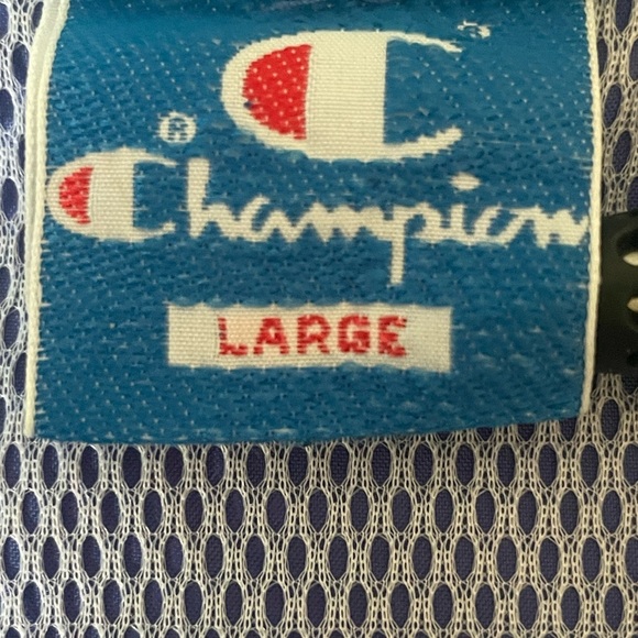 Vintage champion men’s Blue and Teal Windbreaker Jacket size large - Picture 6 of 7